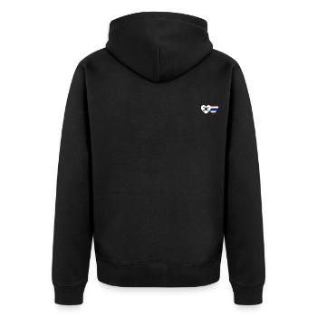 Südkorea Thailand Flagge Herz - Unisex Premium Bio Zip Hoodie - Schwarz - Hinten - Nico (187cm)