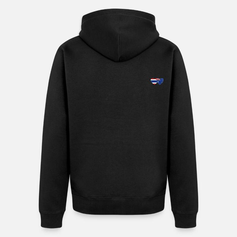 Thaïlande Australie Drapeau Coeur - Veste à capuche bio Premium Unisexe - noir