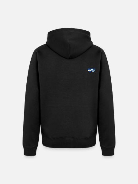 Argentine Grèce Drapeau Coeur - Veste à capuche bio Premium Unisexe - noir