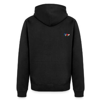 Kosovo Jordanie Drapeau Coeur - Veste à capuche bio Premium Unisexe - noir - Dos - Nico (187cm)