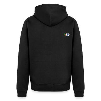 Algérie Finlande Drapeau Coeur - Veste à capuche bio Premium Unisexe - noir - Dos - Nico (187cm)