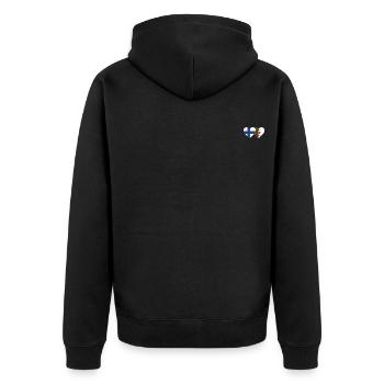 Finnland Algerien Flagge Herz - Unisex Premium Bio Zip Hoodie - Schwarz - Hinten - Nico (187cm)