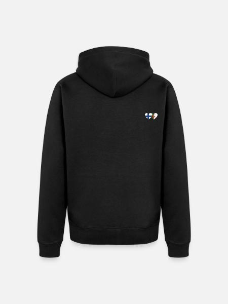 Finland Algeria Flag Heart - Unisex Premium Organic Zip Hoodie - black
