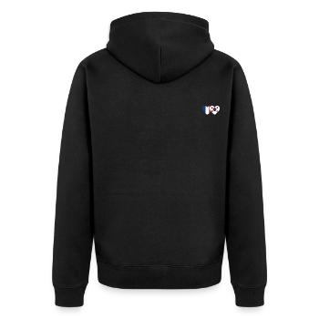 France Corée du Sud Drapeau Coeur - Veste à capuche bio Premium Unisexe - noir - Dos - Nico (187cm)