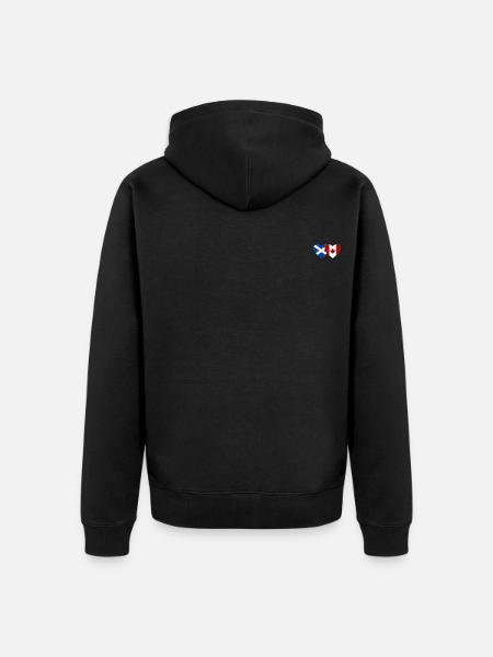 Scotland Canada Flag Heart - Unisex Premium Organic Zip Hoodie - black
