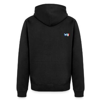 Scotland Italy Flag Heart - Unisex Premium Organic Zip Hoodie - black - Back - Nico (187cm)