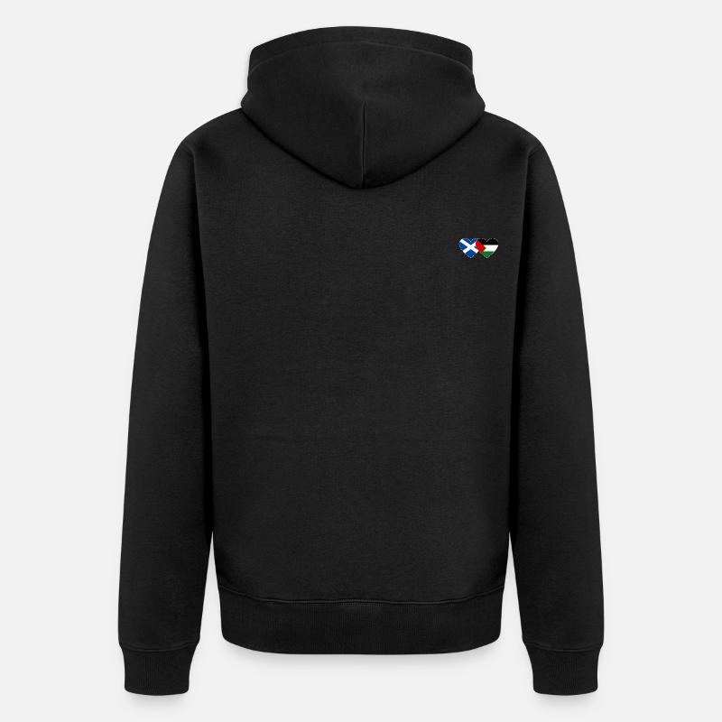 Ecosse Palestine drapeau coeur - Veste à capuche bio Premium Unisexe - noir