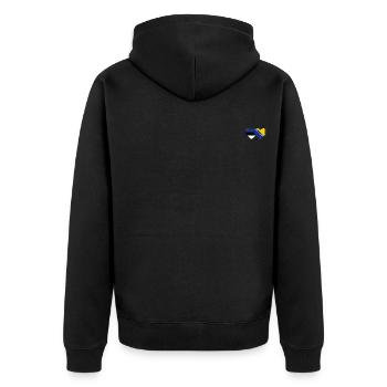 Estonie Bosnie Drapeau Coeur - Veste à capuche bio Premium Unisexe - noir - Dos - Nico (187cm)