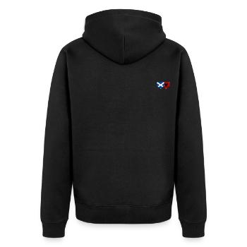 Ecosse Albanie Drapeau Coeur - Veste à capuche bio Premium Unisexe - noir - Dos - Nico (187cm)