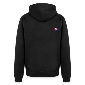 Canada Australia Flag Heart - Unisex Premium Organic Zip Hoodie - black - Back - Nico (187cm)