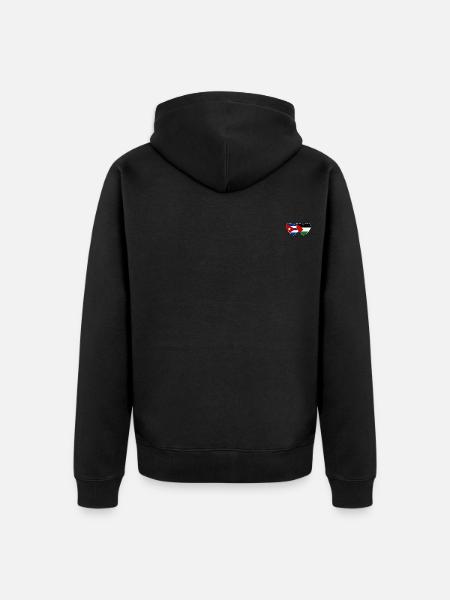 Cuba Palestine Flag Heart - Unisex Premium Organic Zip Hoodie - black
