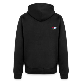 Armenien Griechenland Flagge Herz - Unisex Premium Bio Zip Hoodie - Schwarz - Hinten - Nico (187cm)