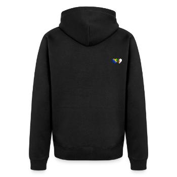 Bosnien Algerien Flagge Herz - Unisex Premium Bio Zip Hoodie - Schwarz - Hinten - Nico (187cm)