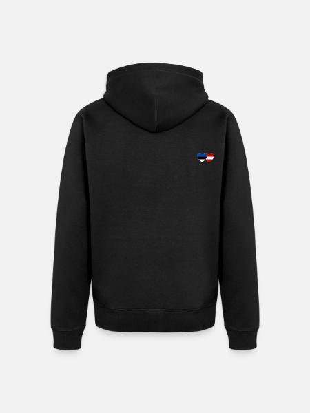 Estonia Austria Flag Heart - Unisex Premium Organic Zip Hoodie - black