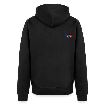 Australien Vietnam Flagge Herz - Unisex Premium Bio Zip Hoodie - Schwarz - Hinten - Nico (187cm)