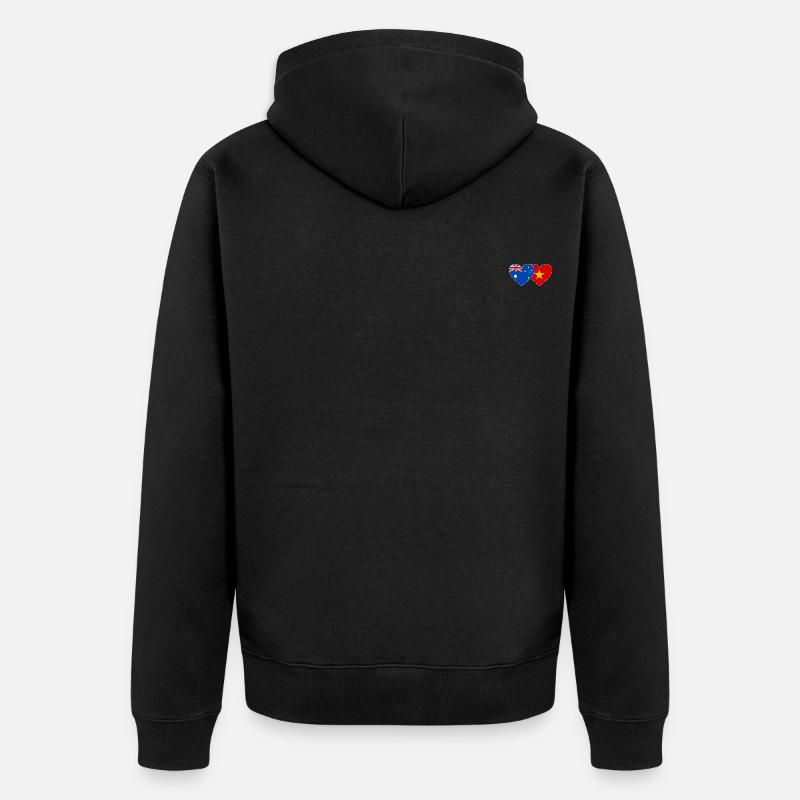 Drapeau Australie Vietnam Coeur - Veste à capuche bio Premium Unisexe - noir