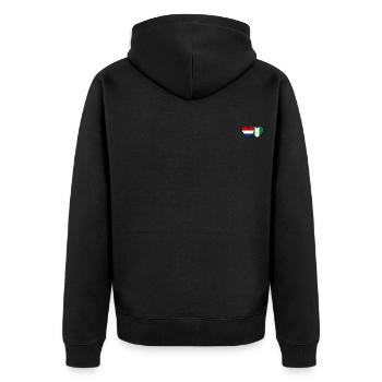 Hollande Nigeria Drapeau Coeur - Veste à capuche bio Premium Unisexe - noir - Dos - Nico (187cm)
