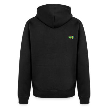 Mauritania Sweden Flag Heart - Unisex Premium Organic Zip Hoodie - black - Back - Nico (187cm)