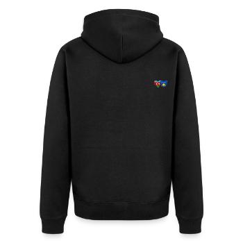 Drapeau de l’Azerbaïdjan au Kosovo Cœur - Veste à capuche bio Premium Unisexe - noir - Dos - Nico (187cm)