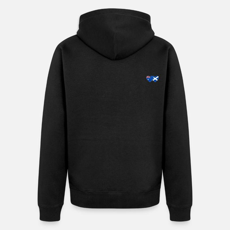 Australie Écosse Drapeau Cœur - Veste à capuche bio Premium Unisexe - noir