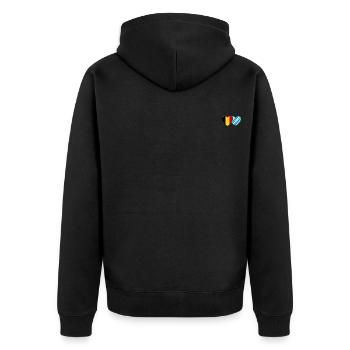 Belgique Bavière Drapeau Coeur - Veste à capuche bio Premium Unisexe - noir - Dos - Nico (187cm)