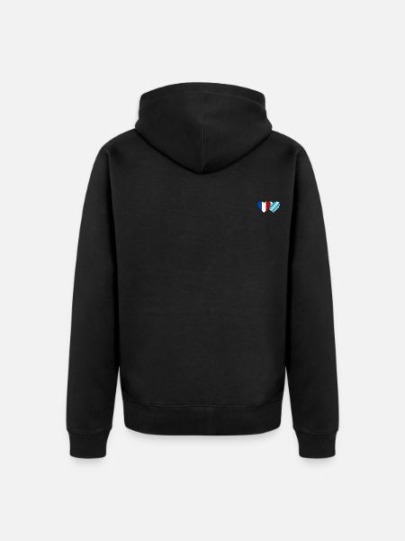 Frankreich Bayern Flagge Herz - Unisex Premium Bio Zip Hoodie - Schwarz