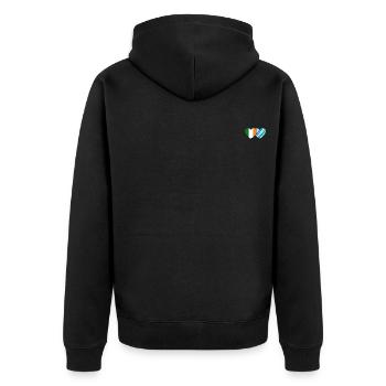 Ireland Bavaria Flag Heart - Unisex Premium Organic Zip Hoodie - black - Back - Nico (187cm)