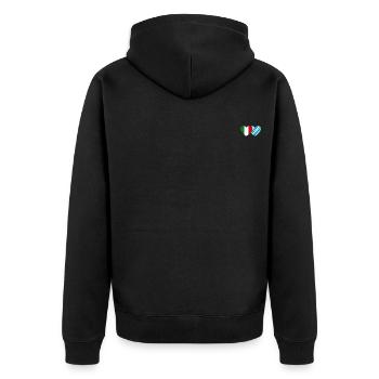 Italien Bayern Flagge Herz - Unisex Premium Bio Zip Hoodie - Schwarz - Hinten - Nico (187cm)
