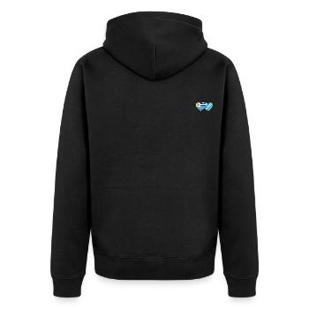 Uruguay Bavaria Flag Heart - Unisex Premium Organic Zip Hoodie - black - Back - Nico (187cm)