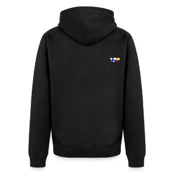 Finlande Colombie Drapeau Coeur - Veste à capuche bio Premium Unisexe - noir - Dos - Nico (187cm)