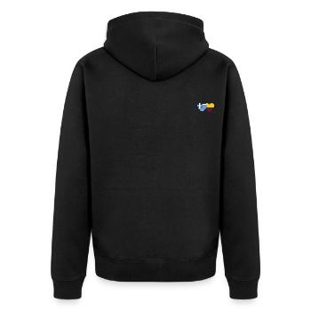 Griechenland Kolumbien Flagge Herz - Unisex Premium Bio Zip Hoodie - Schwarz - Hinten - Nico (187cm)