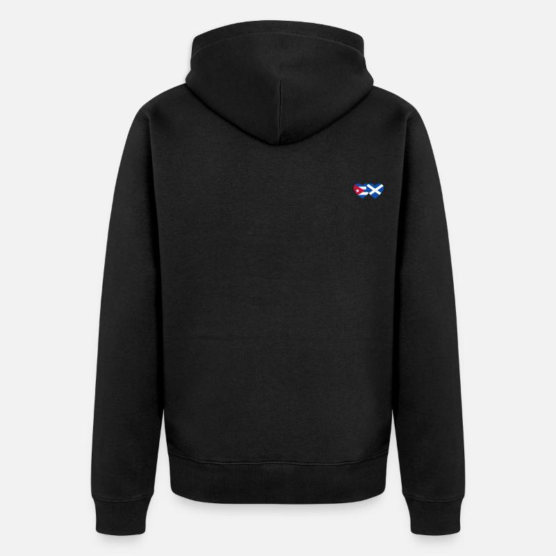 Cuba Ecosse Drapeau Coeur - Veste à capuche bio Premium Unisexe - noir