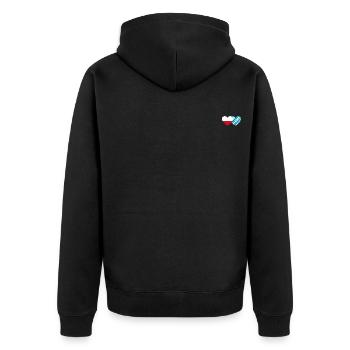 Pologne Bavière Drapeau Coeur - Veste à capuche bio Premium Unisexe - noir - Dos - Nico (187cm)