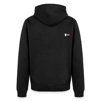 Nigeria Lettonie Drapeau Coeur - Veste à capuche bio Premium Unisexe - noir - Dos - Nico (187cm)