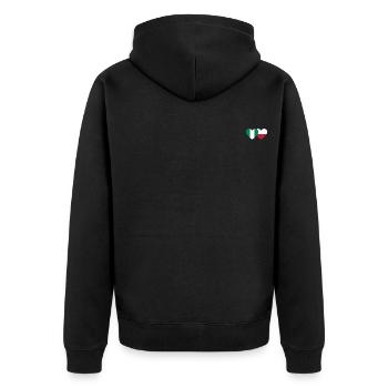 Nigeria Pologne Drapeau Coeur - Veste à capuche bio Premium Unisexe - noir - Dos - Nico (187cm)