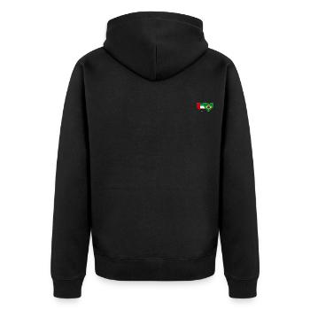 Émirats arabes unis Brésil Drapeau Coeur - Veste à capuche bio Premium Unisexe - noir - Dos - Nico (187cm)