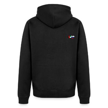 United Arab Emirates Slovenia Flag Heart - Unisex Premium Organic Zip Hoodie - black - Back - Nico (187cm)