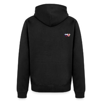 Slowenien Georgien Flagge Herz - Unisex Premium Bio Zip Hoodie - Schwarz - Hinten - Nico (187cm)