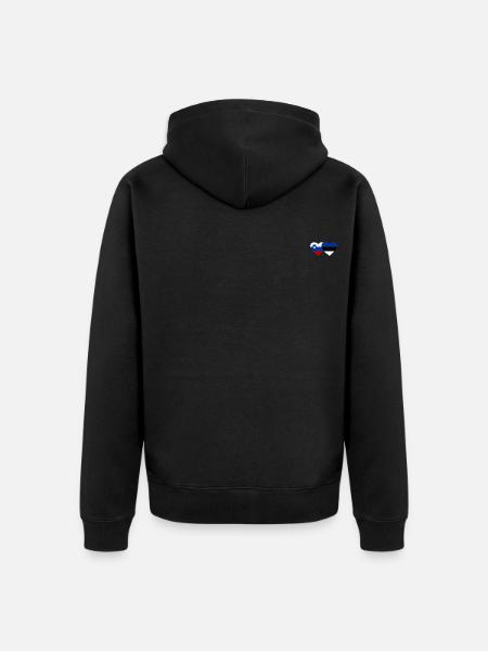 Slovenia Estonia Flag Heart - Unisex Premium Organic Zip Hoodie - black