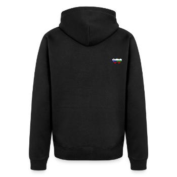 Slowenien Bulgarien Flagge Herz - Unisex Premium Bio Zip Hoodie - Schwarz - Hinten - Nico (187cm)