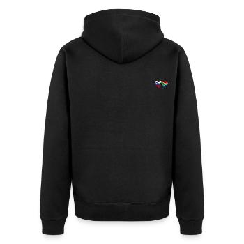 Slowenien Südafrika Flagge Herz - Unisex Premium Bio Zip Hoodie - Schwarz - Hinten - Nico (187cm)