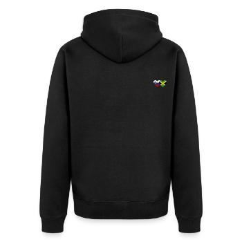 Slowenien Jamaika Flagge Herz - Unisex Premium Bio Zip Hoodie - Schwarz - Hinten - Nico (187cm)