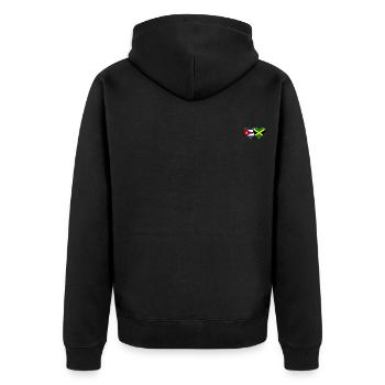 Cuba, Jamaïque, Drapeau, Coeur - Veste à capuche bio Premium Unisexe - noir - Dos - Nico (187cm)