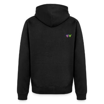 Islande Jamaïque Drapeau Coeur - Veste à capuche bio Premium Unisexe - noir - Dos - Nico (187cm)