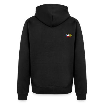 Tschechien Litauen Flagge Herz - Unisex Premium Bio Zip Hoodie - Schwarz - Hinten - Nico (187cm)