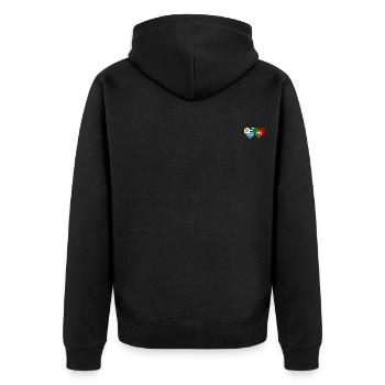 Uruguay Portugal Flag Heart - Unisex Premium Organic Zip Hoodie - black - Back - Nico (187cm)