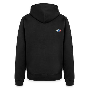 Uruguay USA Flagge Herz - Unisex Premium Bio Zip Hoodie - Schwarz - Hinten - Nico (187cm)