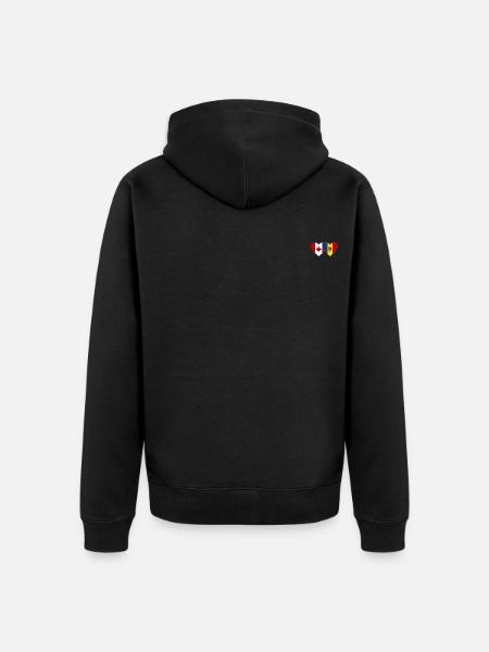 Kanada Moldau Flagge Herz - Unisex Premium Bio Zip Hoodie - Schwarz