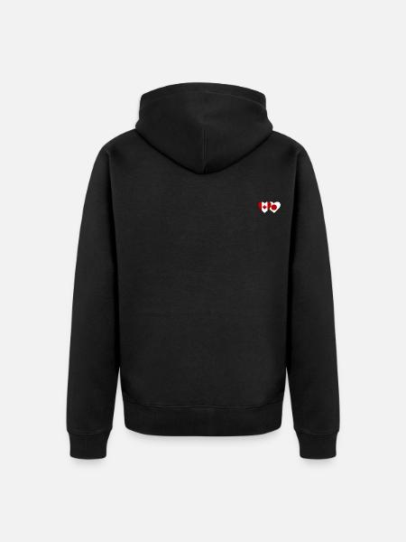 Canada Japan Flag Heart - Unisex Premium Organic Zip Hoodie - black