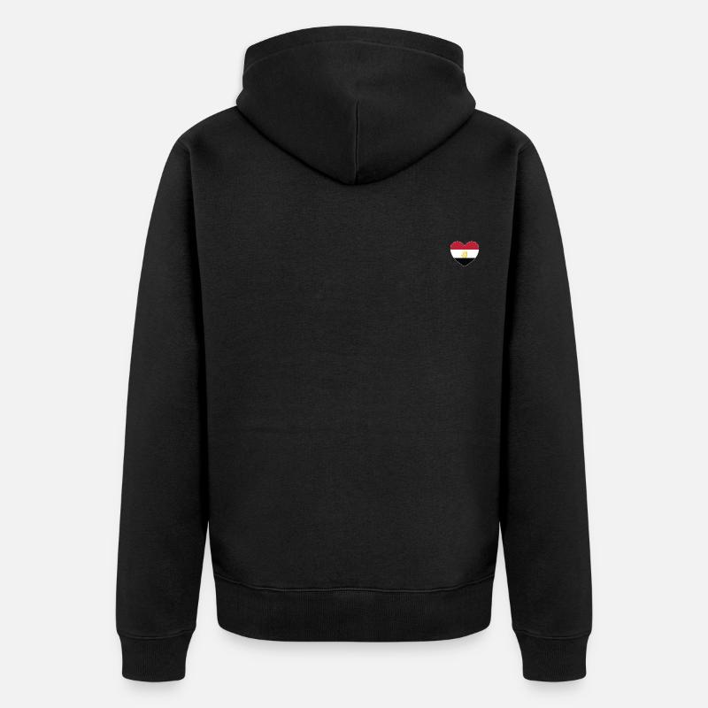 Egypte Drapeau Coeur - Veste à capuche bio Premium Unisexe - noir